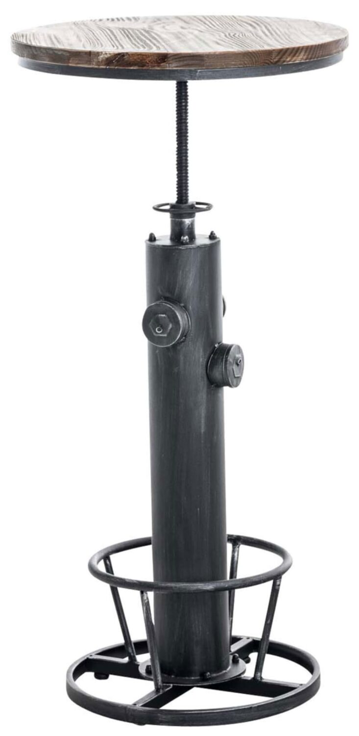 2er Set Stehtisch industrial verstellbar aus Metall antik silber 60x100x60cm Metall Silber CLP Möbel Esszimmermöbel Esstische