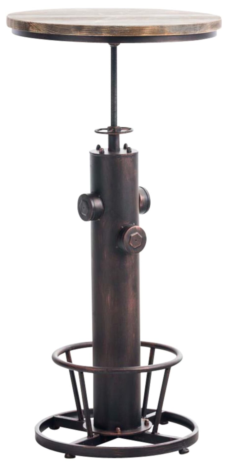 2er Set Stehtisch industrial verstellbar aus Metall bronze 60x100x60cm Metall Braun CLP Möbel Esszimmermöbel Esstische