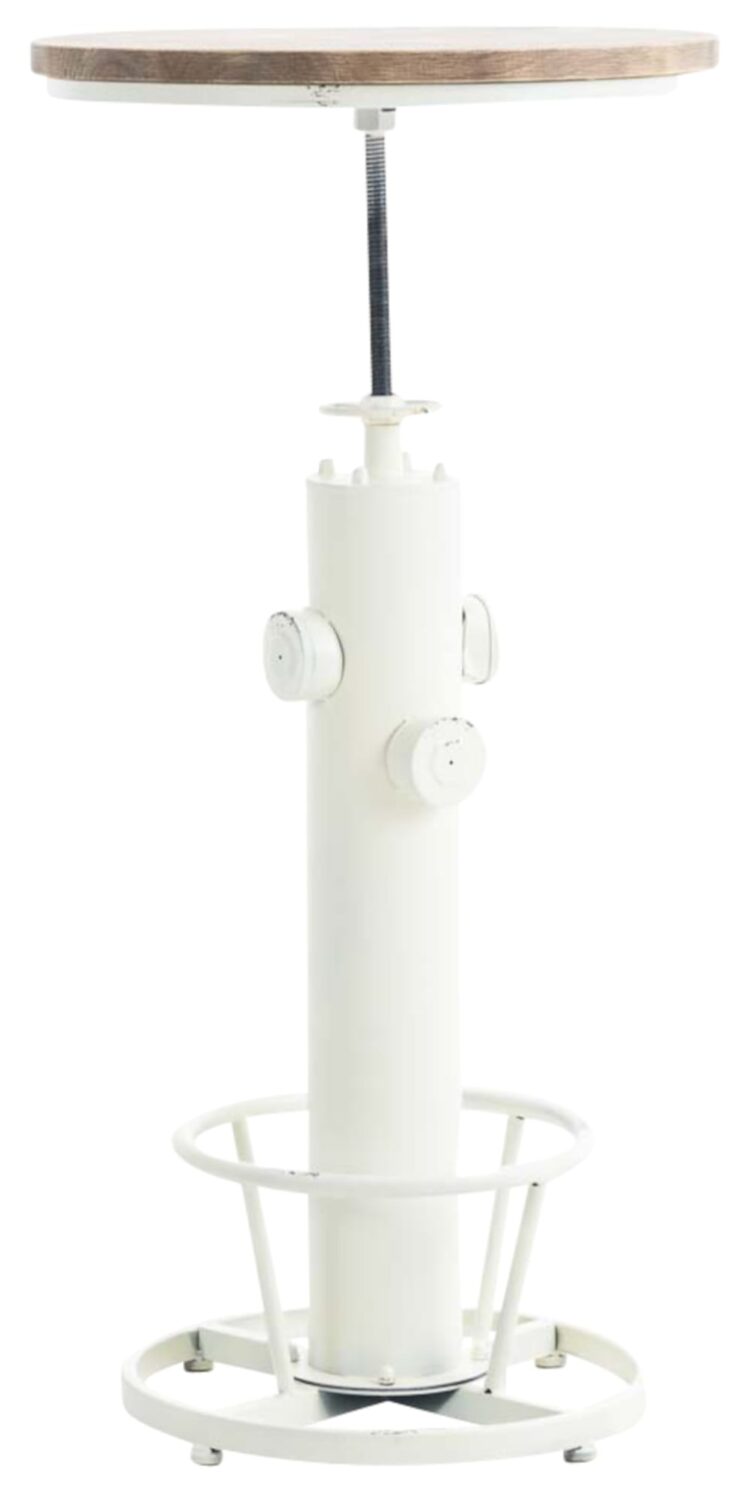 2er Set Stehtisch industrial verstellbar aus Metall antik weiß 60x100x60cm Metall Weiß CLP Möbel Esszimmermöbel Esstische