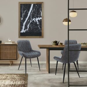 wohnli-moebel-suche-M23095715-1 2er Set Esszimmerstühle Wohnzimmerstühle Anthrazit 54x82x60cm PVC und Synthetik Grau ML-Design Möbel Esszimmermöbel Stühle