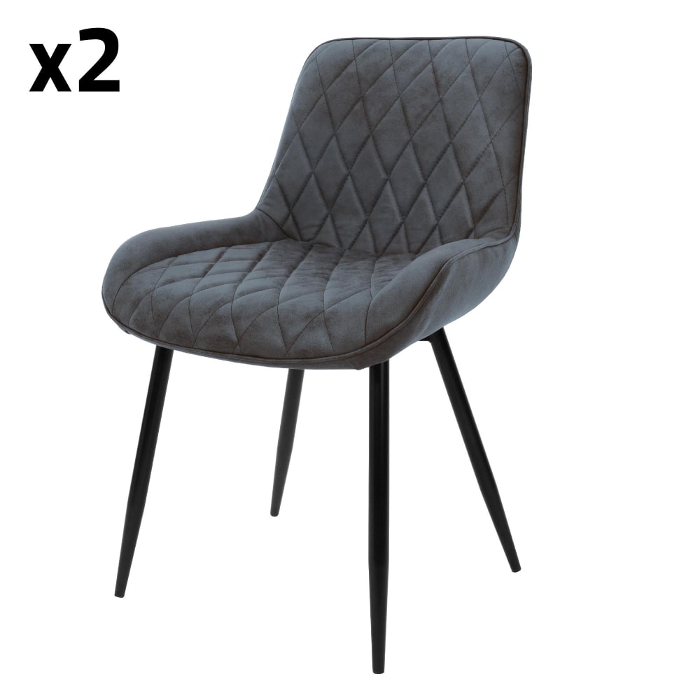 Wohnli Möbelsuche - 2er Set Esszimmerstühle Wohnzimmerstühle Anthrazit