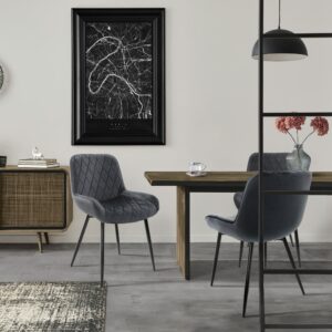 2er Set Esszimmerstühle Wohnzimmerstühle Anthrazit 54x81x60cm Samt Grau ML-Design Möbel Esszimmermöbel Stühle