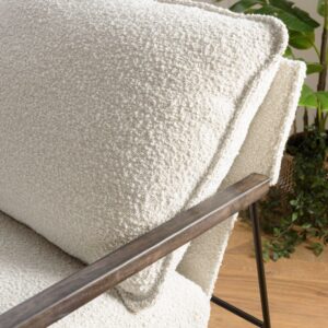 wohnli-moebel-suche-M23096698-1 Sessel mit 1 Kissen aus Stoff und Metallstruktur 71x83x86cm Stoff Weiß MACABANE Sofas und Sessel Sessel, Poufs und Fußbänke Sessel