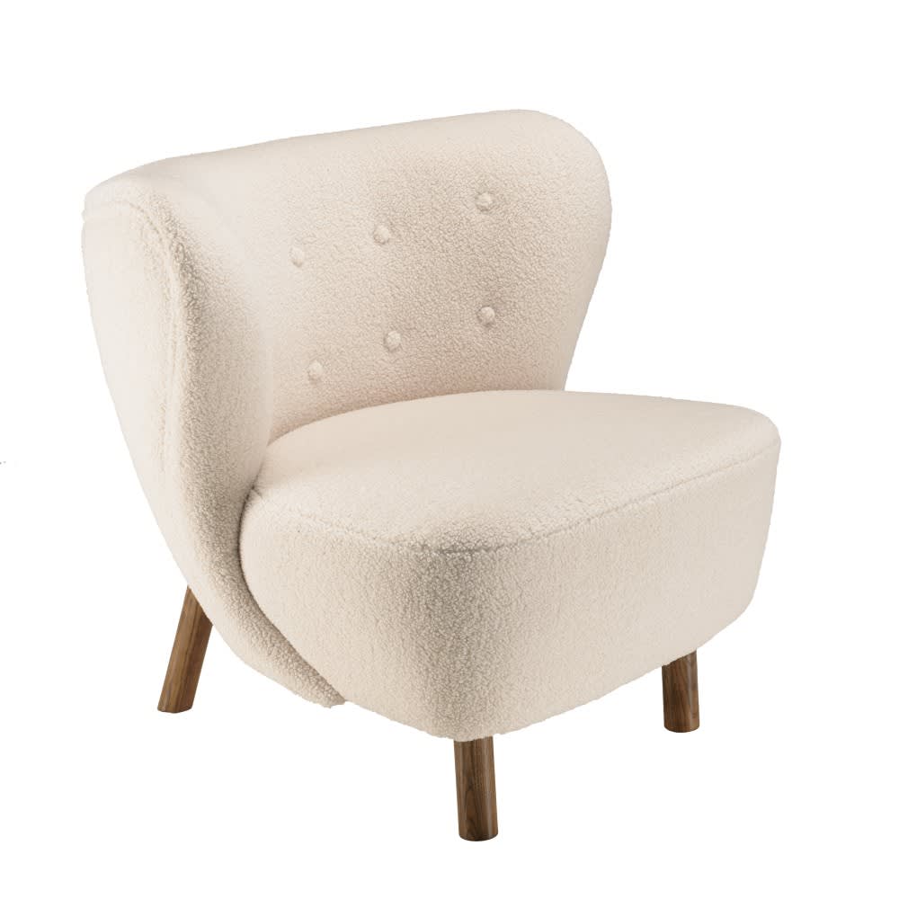 Wohnli Möbelsuche - Sessel aus Bouclé-Stoff mit gepolsterter Rückenlehne