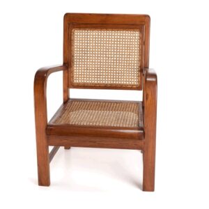Sessel aus Mindiholz und dunklem Rohrgeflecht 60x80x63cm Holz Braun MACABANE Sofas und Sessel Sessel, Poufs und Fußbänke Sessel