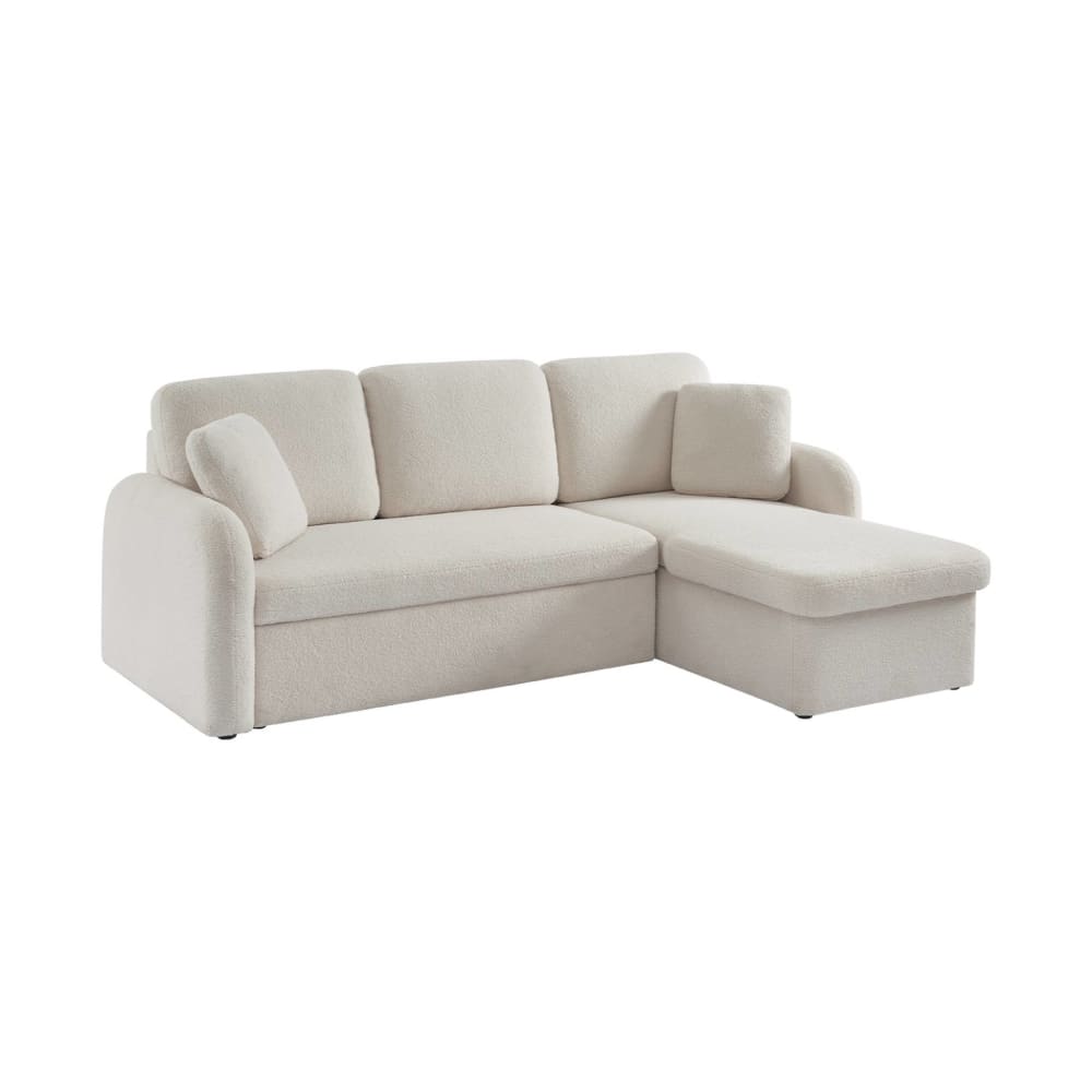 wohnli-moebel-suche-M23096727 Wohnli Möbelsuche - 3-Sitzer Schlafsofa mit cremefarbenem Bouclé-Bezug