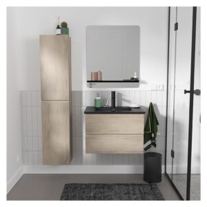 wohnli-moebel-suche-M23096747-1 Schlichte Möbel + Wasserhahn + Spiegel + -Säule 60x45x40cm Spanplatte Braun Mob In Möbel Badezimmermöbel Waschtische
