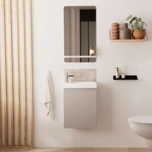 Waschtischunterschrank + Spiegelablage 21x53x41cm Spanplatte Grau Mob In Möbel Badezimmermöbel Waschtische