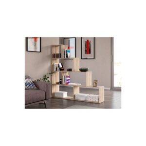wohnli-moebel-suche-M23099158-1 Treppenregal mit 6 Fächer - H145 cm - Eichenoptik Dekor 145x145x29cm Spanplatte Braun Usinestreet Möbel Wohnzimmermöbel Bücherregale