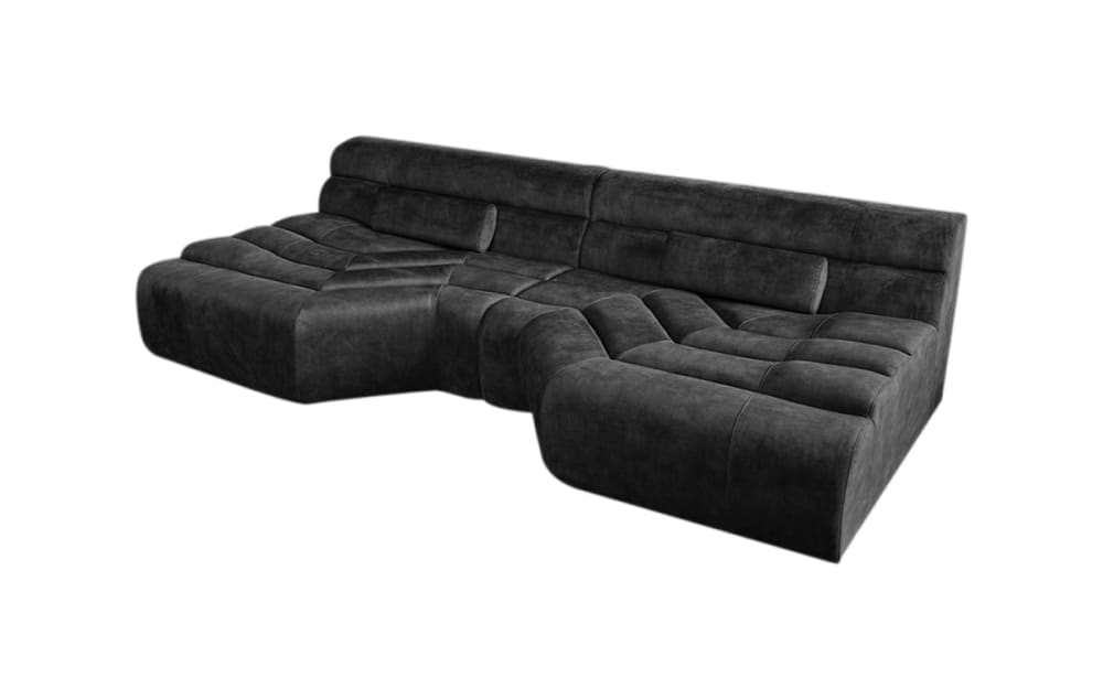 Wohnli Möbelsuche - Big Sofa aus Samt mit Kissen