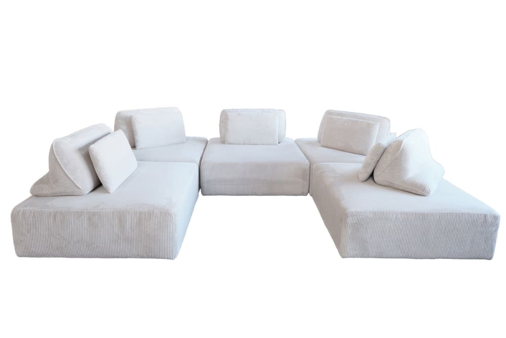 Wohnli Möbelsuche - Modulares 5-Sitzer Sofa mit Kissen aus Cord