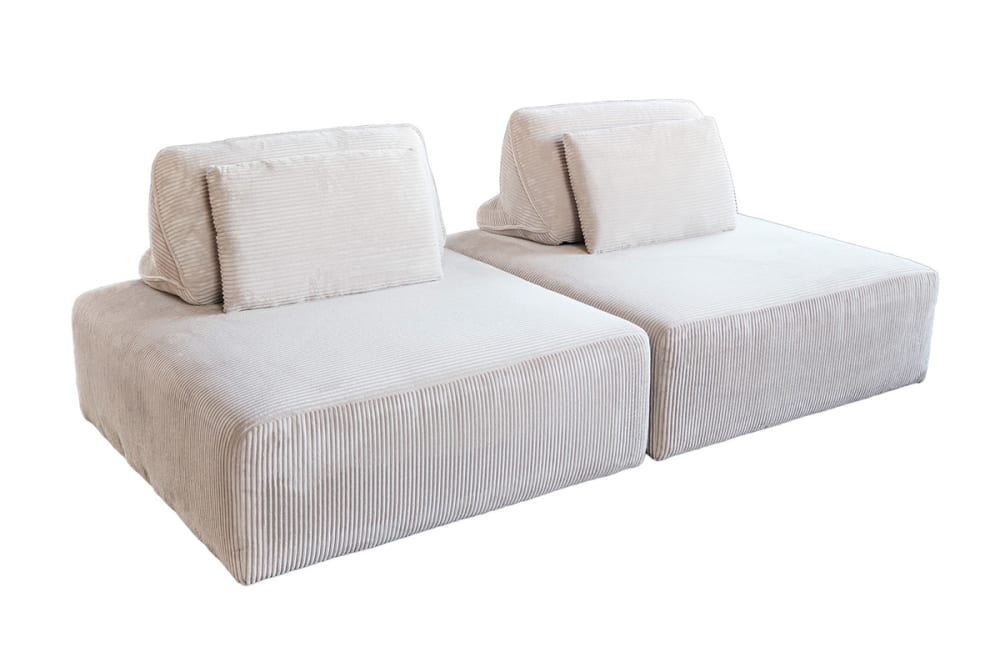 Wohnli Möbelsuche - Modulares 2-Sitzer Sofa mit Kissen aus Cord