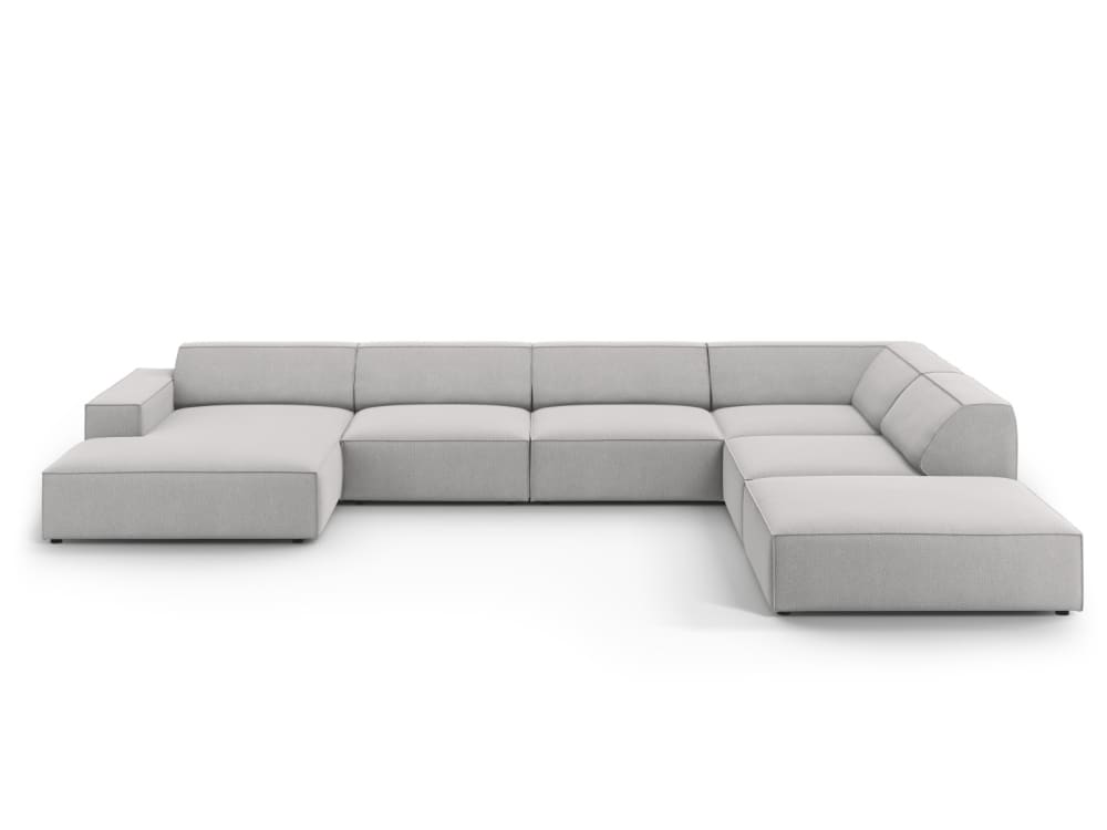 Wohnli Möbelsuche - 7-Sitzer Panorama-Ecksofa rechts aus strukturiertem Stoff