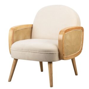 Wohnli Möbelsuche - Polstersessel aus Massivholz und Rattan  Beige