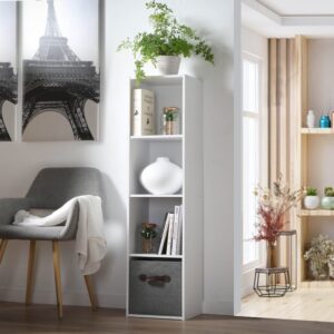 wohnli-moebel-suche-M23102859-1 Möbel mit 4 Fächern - L31 x H122 cm - Weiß 31x123x30cm Spanplatte Weiß Calicosy Möbel Wohnzimmermöbel Regale