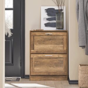 wohnli-moebel-suche-M23104461-1 Schuhschrank mit 2 türen braun 60x23x79cm rustikal 60x79x23cm Spanplatte Braun SoBuy Möbel Flurmöbel Schuhschränke