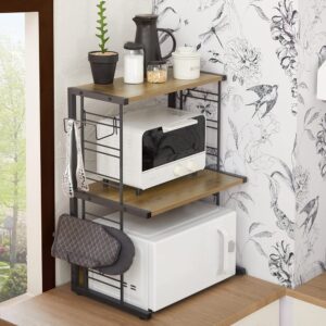 wohnli-moebel-suche-M23104508-1 Küchenregal mit 2 Ablagen und 2 Flaschenhalter PB(E1) Metall Schwarz 60x72x36cm Holz Braun SoBuy Möbel Wohnzimmermöbel Regale