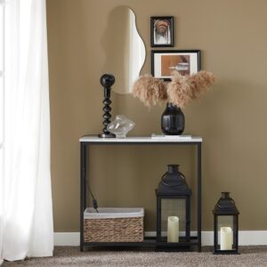 wohnli-moebel-suche-M23104533-1 Konsolentisch Metall mit PB Schwarz 80x75x30cm Spanplatte Schwarz SoBuy Möbel Wohnzimmermöbel Konsolentische