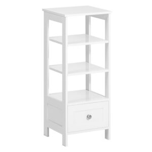 wohnli-moebel-suche-M23104566 Wohnli Möbelsuche - Beistelltisch hoch mit Schublade und Ablagen Wohnzimmer MDF Weiß
