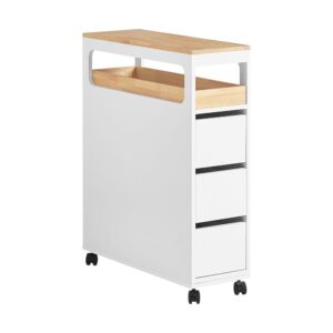 wohnli-moebel-suche-M23104575 Wohnli Möbelsuche - Nischenregal mit 3 Schubladen und 1 abnehmbaren Tablett MDF Weiß