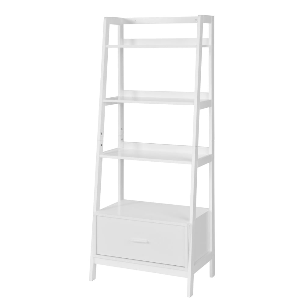 wohnli-moebel-suche-M23104625 Wohnli Möbelsuche - Leiterregal mit Ablagen und Schublade MDF Weiß