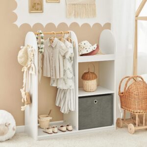 wohnli-moebel-suche-M23104637-1 Kindergarderobe mit 3 Haken Kinderzimmer Holz Vliesstoff Weiß 97x108x35cm Holz Weiß SoBuy Möbel Schlafzimmermöbel Kleiderschränke