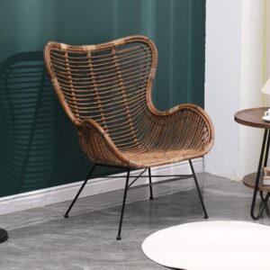 Sessel aus Metall und Rattan Braun 50x88x73cm Rattan Braun Nordlys Sofas und Sessel Sessel, Poufs und Fußbänke Sessel