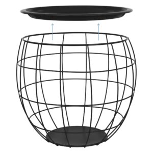 Beistelltisch 3er Set Ø31cm/Ø38cm/Ø47cm rund Schwarz aus Metall 47x40x47cm Metall Schwarz ML-Design Möbel Wohnzimmermöbel Beistelltische