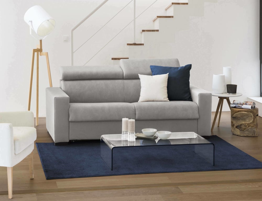 Talamo Italia Sofa 3-Sitzer Julia 220x95 cm Grau Abnehmbar Zertifizier 180x85x95cm Stoff Grau Dmora Sofas und Sessel Sofas Schlafsofas