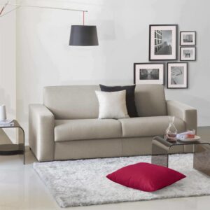 Talamo Italia Sofa 3-Sitzer Elizabeth 220x95 cm Grau Taupe Abziehbar 180x90x95cm Stoff Beige Dmora Sofas und Sessel Sofas Schlafsofas