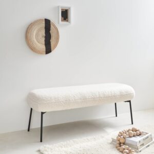 120x42x41cm Stoff Beige sweeek Möbel Schlafzimmermöbel Bettbänke