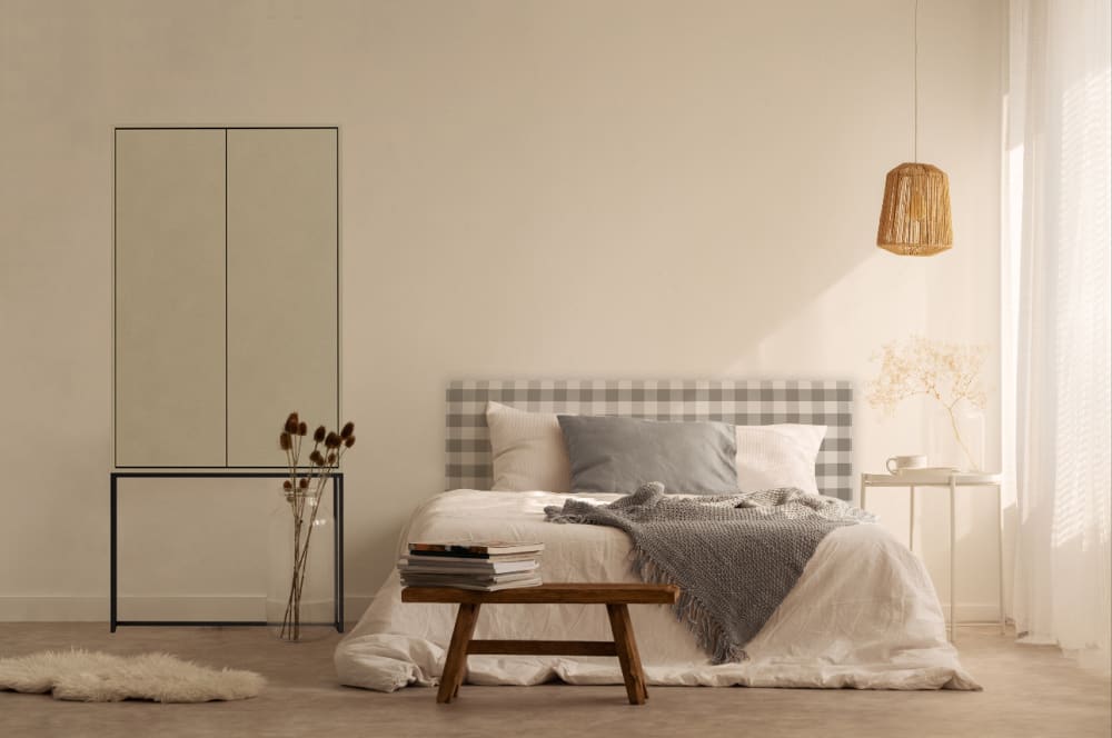 Schrank Sideboard 2 Türen aus MDF in Taupe 75x164x30cm Spanplatte Taupe RNT by Really Nice Things Möbel Esszimmermöbel Sideboards, Highboards & niedrige Anrichten