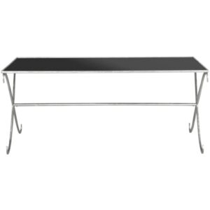 wohnli-moebel-suche-M23113853-1 Cocktail-tisch aus eisen/glas schwarz 109x46x50cm Stahl Schwarz Safavieh Möbel Wohnzimmermöbel Beistelltische