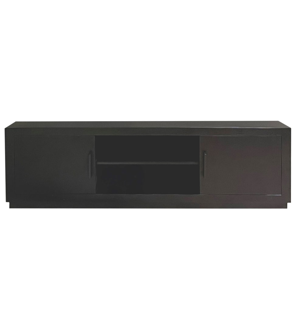 Wohnli Möbelsuche - 180 cm TV- Schrank aus schwarzem Massivholz