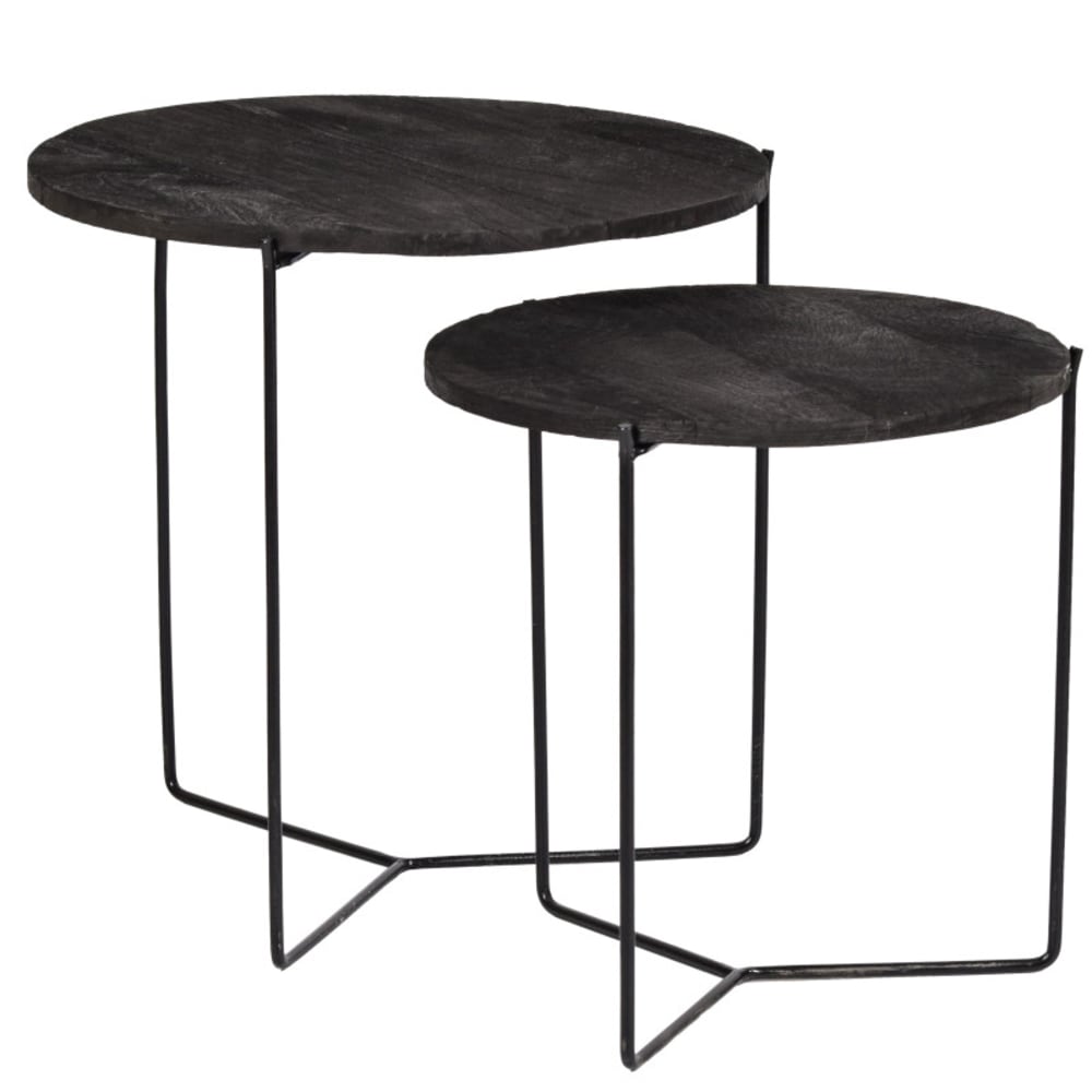 wohnli-moebel-suche-M23115537 Wohnli Möbelsuche - 2er-Set Couchtische aus schwarzem Holz