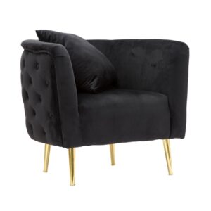wohnli-moebel-suche-M23116700 Wohnli Möbelsuche - Schwarzer Stoffsessel mit goldenen Beinen