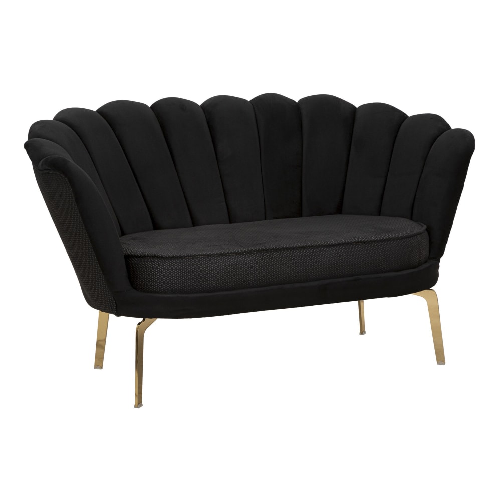 wohnli-moebel-suche-M23116712 Wohnli Möbelsuche - Sofa aus schwarzem Stoff mit goldenen Beinen 136x76x78 cm