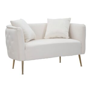 wohnli-moebel-suche-M23116717 Wohnli Möbelsuche - Beiges Stoffsofa mit goldenen Beinen cm 127x74x71