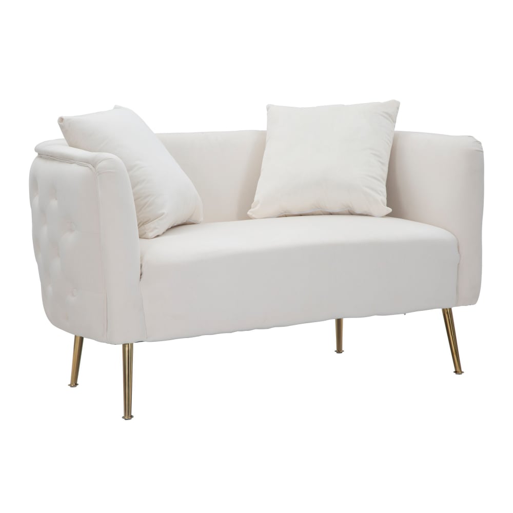 wohnli-moebel-suche-M23116717 Wohnli Möbelsuche - Beiges Stoffsofa mit goldenen Beinen cm 127x74x71