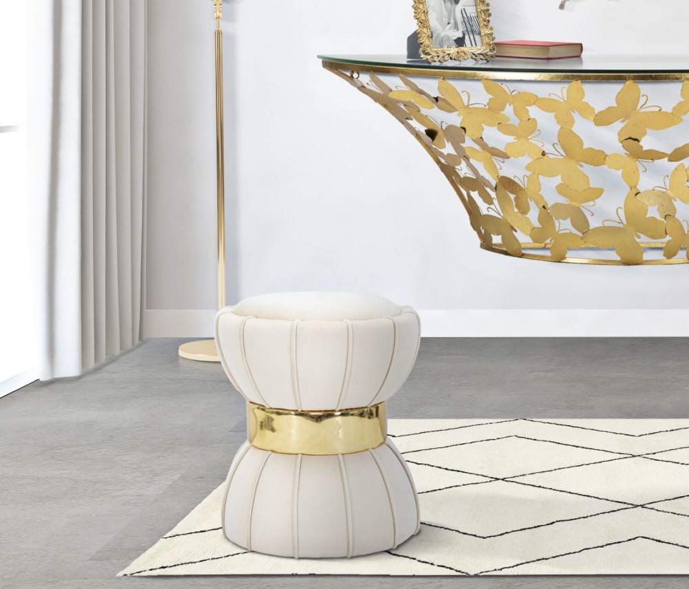 gepolsterter Pouf aus Stoff
