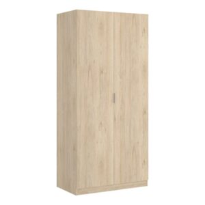 Wohnli Möbelsuche - Kleiderschrank 2 Türen mit Eichenholzeffekt 81x52h184 cm
