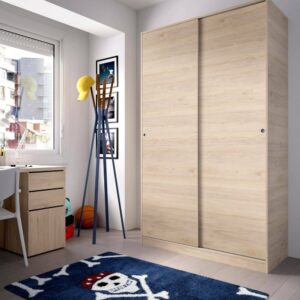 wohnli-moebel-suche-M23118521-1 Kleiderschrank 2 Türen mit Eichenholzeffekt 120x50h204 cm 120x204x50cm Holz Braun Dmora Möbel Schlafzimmermöbel Schränke