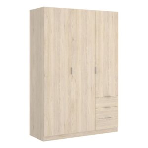 Wohnli Möbelsuche - 3-türiger Kleiderschrank mit Eichenholzeffekt 121x52h184 cm