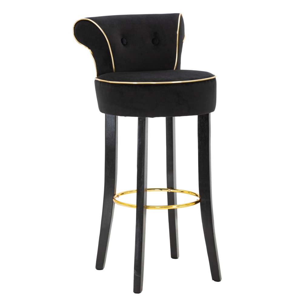 wohnli-moebel-suche-M23119749 Wohnli Möbelsuche - Schwarzer Stoffhocker mit Rückenlehne
