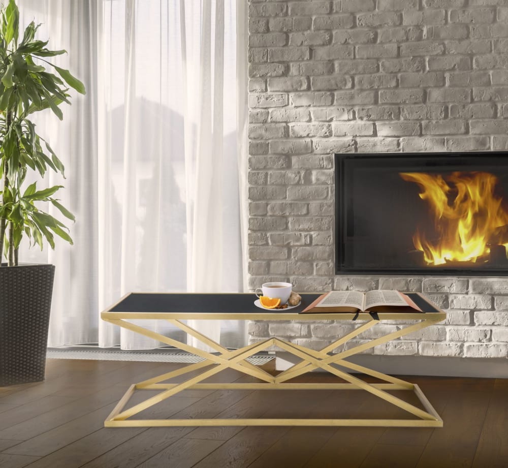 Kaffeetisch Pyramiden aus Metall cm 110x60x45 110x45x60cm Metall Gold Mauro Ferretti Möbel Wohnzimmermöbel Couchtische