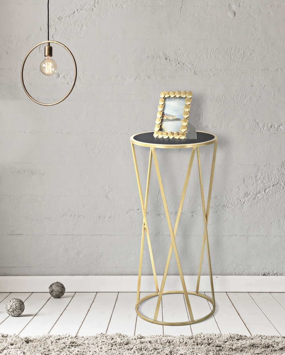 Couchtisch rund Metall gold Ø cm 35x75 35x75x35cm Metall Gold Mauro Ferretti Möbel Wohnzimmermöbel Beistelltische