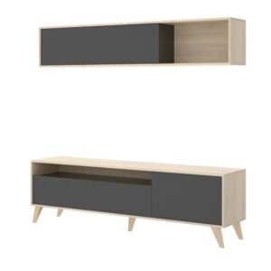 Wohnli Möbelsuche - Wohnzimmermöbel Holzeffekt anthrazit