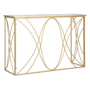 Wohnli Möbelsuche - Konsole aus Metall mit Spiegelregal cm 120x40x80