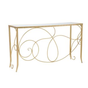 wohnli-moebel-suche-M23124216 Wohnli Möbelsuche - Konsole aus vergoldetem Metall mit Spiegelglasplatte cm 140x40x80