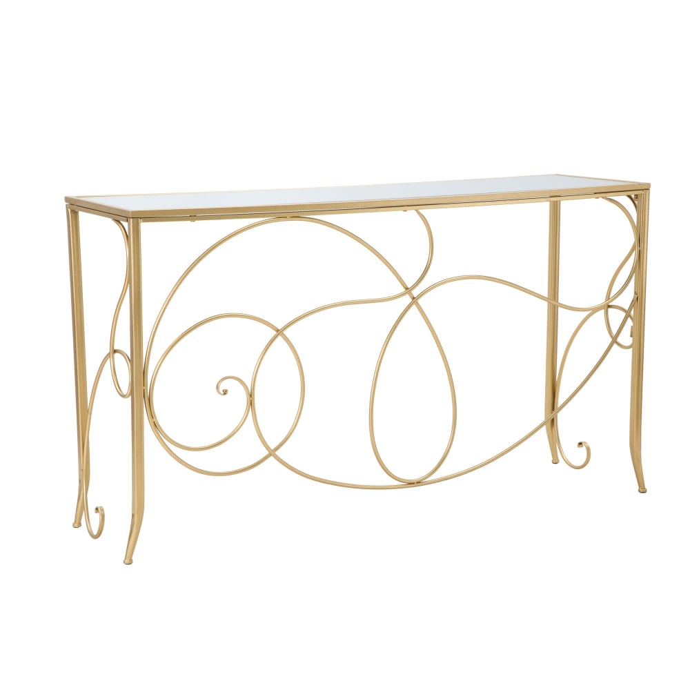 wohnli-moebel-suche-M23124216 Wohnli Möbelsuche - Konsole aus vergoldetem Metall mit Spiegelglasplatte cm 140x40x80